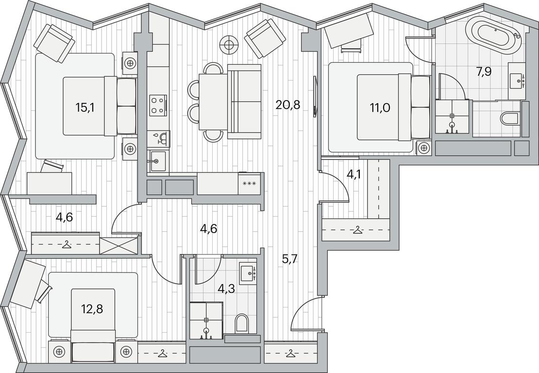 3-BD Apartment Sale, 89.6平方米 at Beregovoy, Beregovoy Drive, 2, Moscow, Russia #1 3-BD Apartment Sale, 89.6平方米 at Beregovoy, Beregovoy Drive, 2, Moscow, Russia #1
