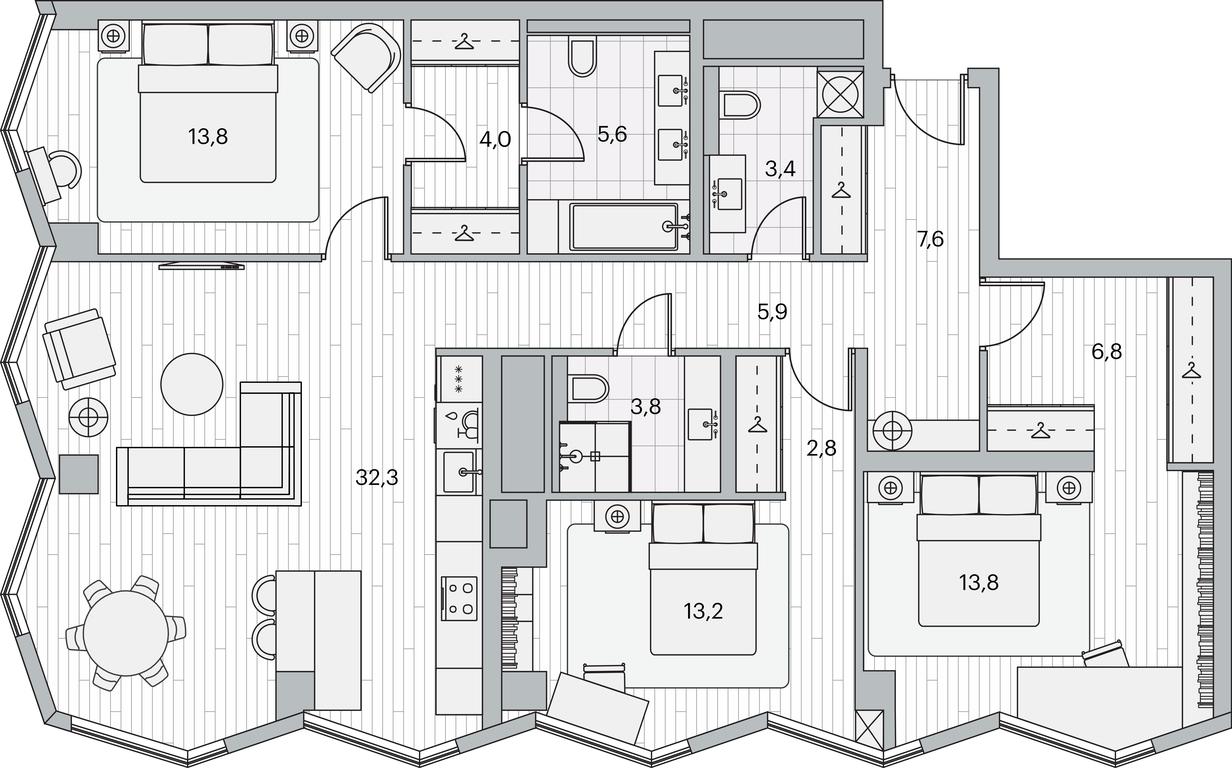 3-BD Apartment Sale, 117.8平方米 at Beregovoy, Beregovoy Drive, 2, Moscow, Russia #1 3-BD Apartment Sale, 117.8平方米 at Beregovoy, Beregovoy Drive, 2, Moscow, Russia #1