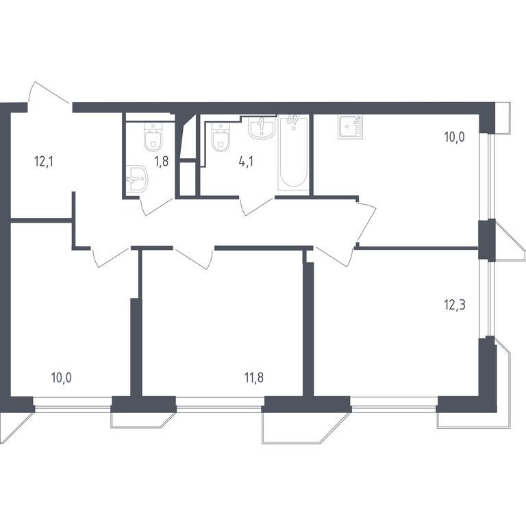 2-BD Apartment Sale, 62.18 sq. m. at Sputnik, Lipovoy Roschi Street, 1к4, derevnya Razdory, Odintsovskiy City District, Moscow Region, Russia #1 2-BD Apartment Sale, 62.18 sq. m. at Sputnik, Lipovoy Roschi Street, 1к4, derevnya Razdory, Odintsovskiy City District, Moscow Region, Russia #1
