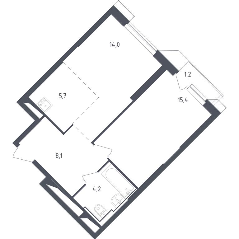 Apartment Sale, 48.95 sq. m. at Sputnik, Lipovoy Roschi Street, 1к4, derevnya Razdory, Odintsovskiy City District, Moscow Region, Russia #1 Apartment Sale, 48.95 sq. m. at Sputnik, Lipovoy Roschi Street, 1к4, derevnya Razdory, Odintsovskiy City District, Moscow Region, Russia #1