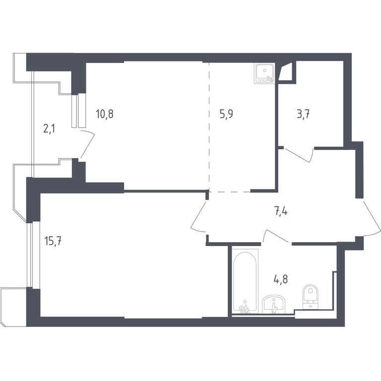 Apartment Sale, 50.26 sq. m. at Sputnik, Lipovoy Roschi Street, 1к4, derevnya Razdory, Odintsovskiy City District, Moscow Region, Russia #1 Apartment Sale, 50.26 sq. m. at Sputnik, Lipovoy Roschi Street, 1к4, derevnya Razdory, Odintsovskiy City District, Moscow Region, Russia #1