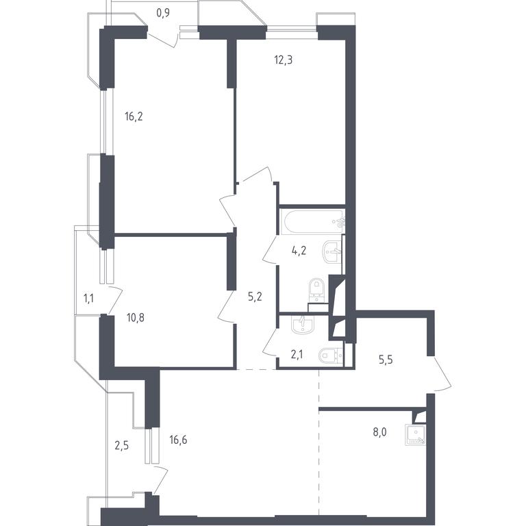 2-BD Apartment Sale, 85.24 sq. m. at Sputnik, Lipovoy Roschi Street, 1к4, derevnya Razdory, Odintsovskiy City District, Moscow Region, Russia #1 2-BD Apartment Sale, 85.24 sq. m. at Sputnik, Lipovoy Roschi Street, 1к4, derevnya Razdory, Odintsovskiy City District, Moscow Region, Russia #1