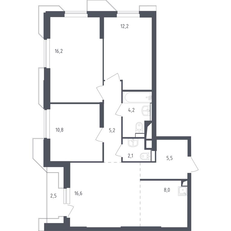 2-BD Apartment Sale, 83.22 sq. m. at Sputnik, Lipovoy Roschi Street, 1к4, derevnya Razdory, Odintsovskiy City District, Moscow Region, Russia #1 2-BD Apartment Sale, 83.22 sq. m. at Sputnik, Lipovoy Roschi Street, 1к4, derevnya Razdory, Odintsovskiy City District, Moscow Region, Russia #1