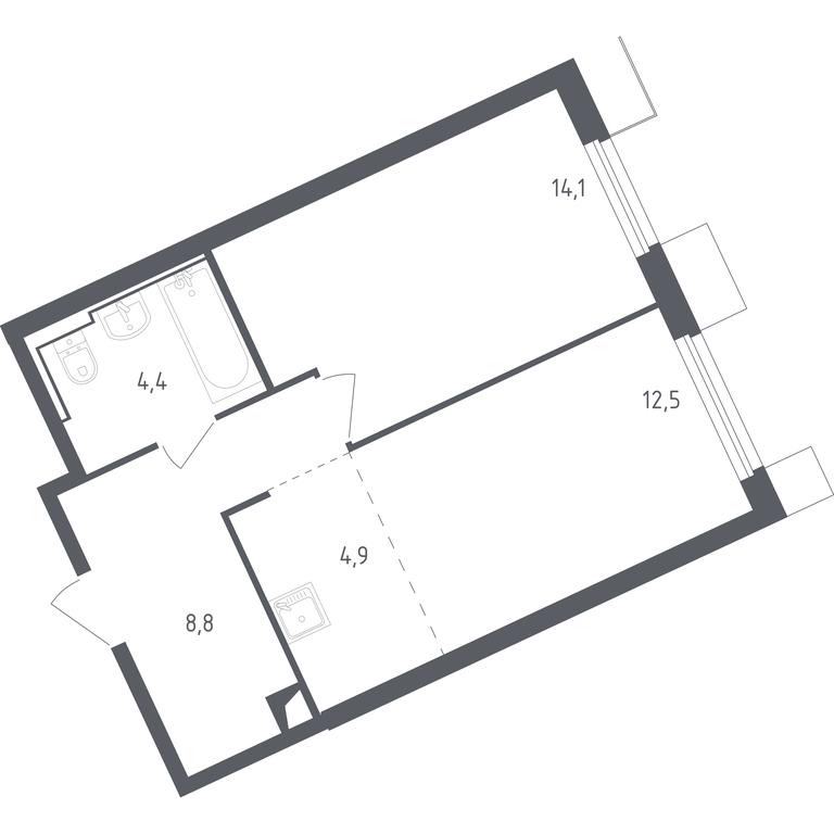 Apartment Sale, 44.62 sq. m. at Sputnik, Lipovoy Roschi Street, 1к4, derevnya Razdory, Odintsovskiy City District, Moscow Region, Russia #1 Apartment Sale, 44.62 sq. m. at Sputnik, Lipovoy Roschi Street, 1к4, derevnya Razdory, Odintsovskiy City District, Moscow Region, Russia #1