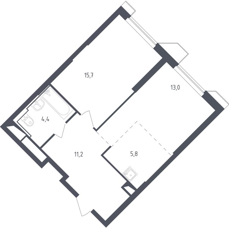 Apartment Sale, 51.53 sq. m. at Sputnik, Lipovoy Roschi Street, 1к4, derevnya Razdory, Odintsovskiy City District, Moscow Region, Russia #1 Apartment Sale, 51.53 sq. m. at Sputnik, Lipovoy Roschi Street, 1к4, derevnya Razdory, Odintsovskiy City District, Moscow Region, Russia #1