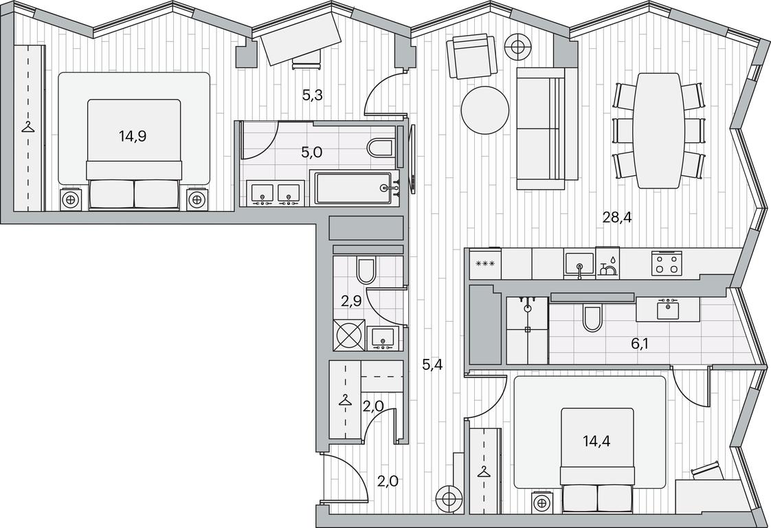2-BD Apartment Sale, 84.9平方米 at Beregovoy, Beregovoy Drive, 2, Moscow, Russia #1 2-BD Apartment Sale, 84.9平方米 at Beregovoy, Beregovoy Drive, 2, Moscow, Russia #1