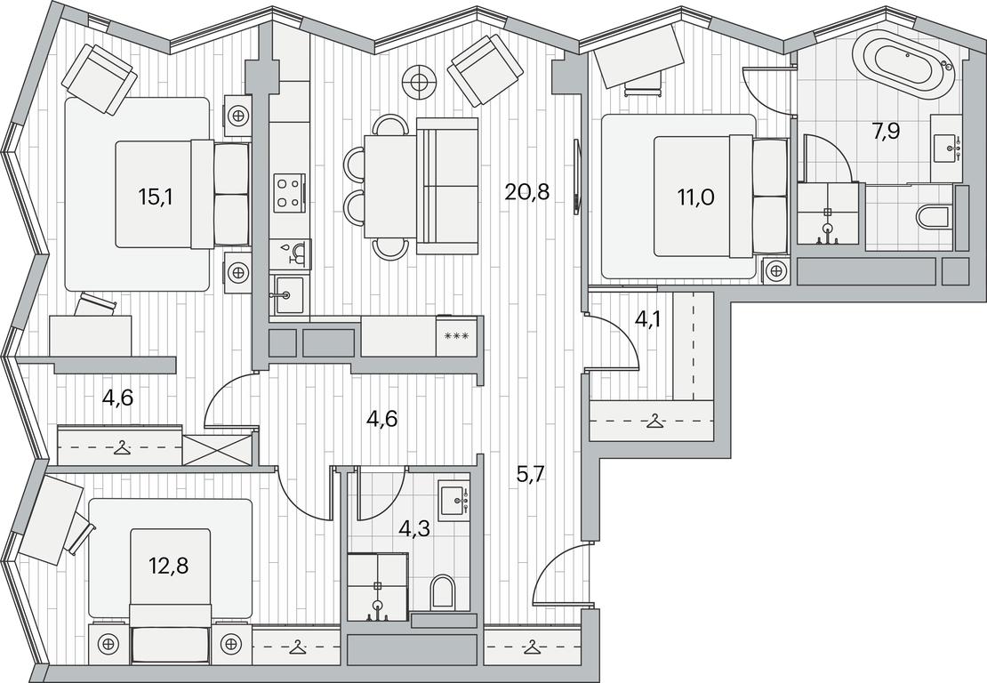 3-BD Apartment Sale, 89.6 sq. m. at Beregovoy, Beregovoy Drive, 2, Moscow, Russia #1 3-BD Apartment Sale, 89.6 sq. m. at Beregovoy, Beregovoy Drive, 2, Moscow, Russia #1