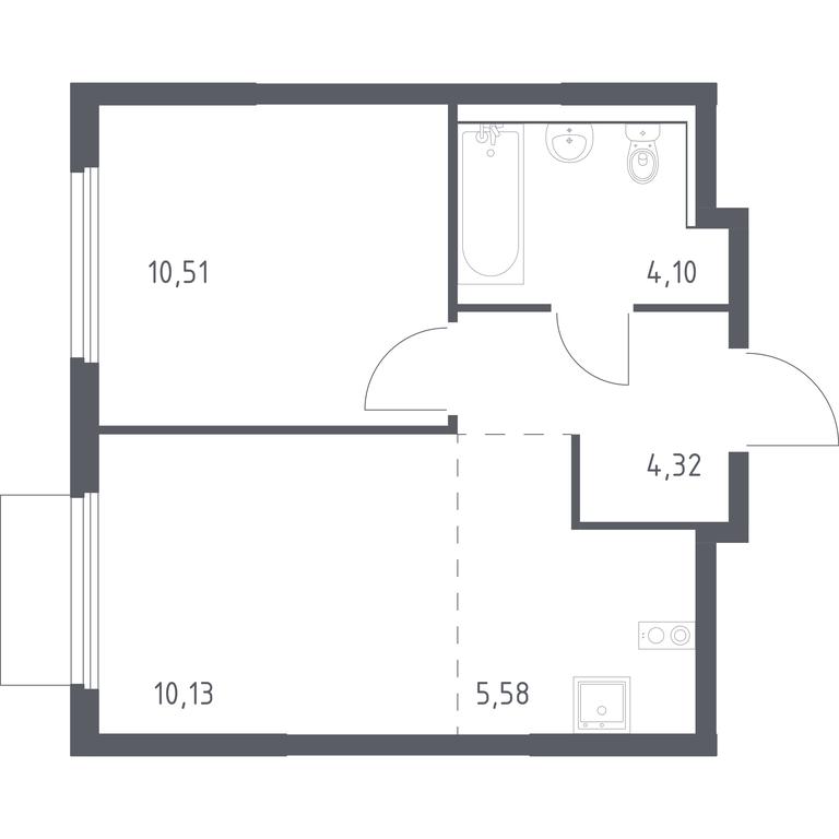 Apartment Sale, 34.64平方米 at Prigorod Lesnoe, Molodyozhny bulvar, 6, derevnya Misaylovo, Leninskiy City District, Moscow Region, Russia #1 Apartment Sale, 34.64平方米 at Prigorod Lesnoe, Molodyozhny bulvar, 6, derevnya Misaylovo, Leninskiy City District, Moscow Region, Russia #1