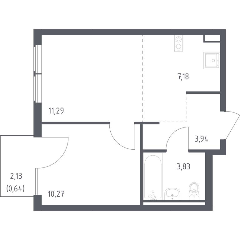 Apartment Sale, 37.15 sq. m. at Ostafevo, Ostafyevskoe Highway, 12к1, Ryazanovskoe Settlement, Moscow, Russia #1