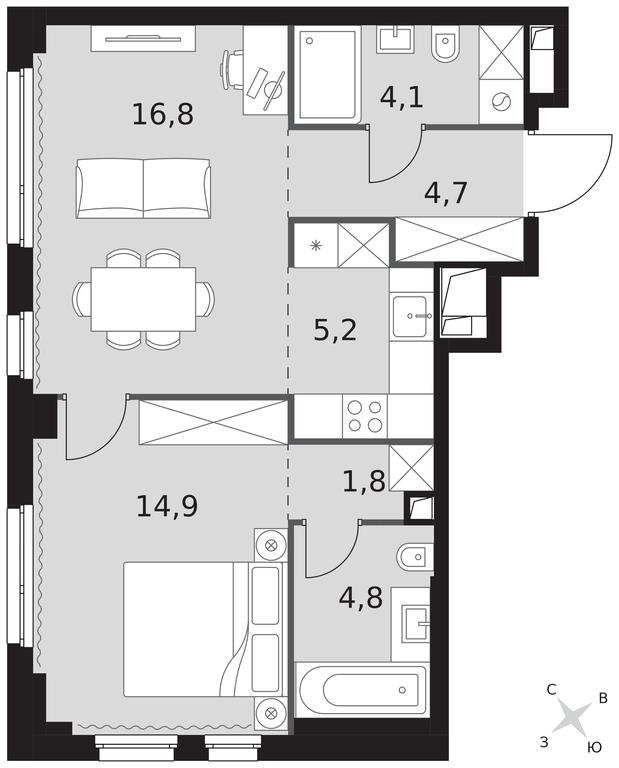 2-BD Apartment Sale, 52.3 sq. m. at Sydney City, Shenogina Street, 2, Moscow, Russia #1 2-BD Apartment Sale, 52.3 sq. m. at Sydney City, Shenogina Street, 2, Moscow, Russia #1