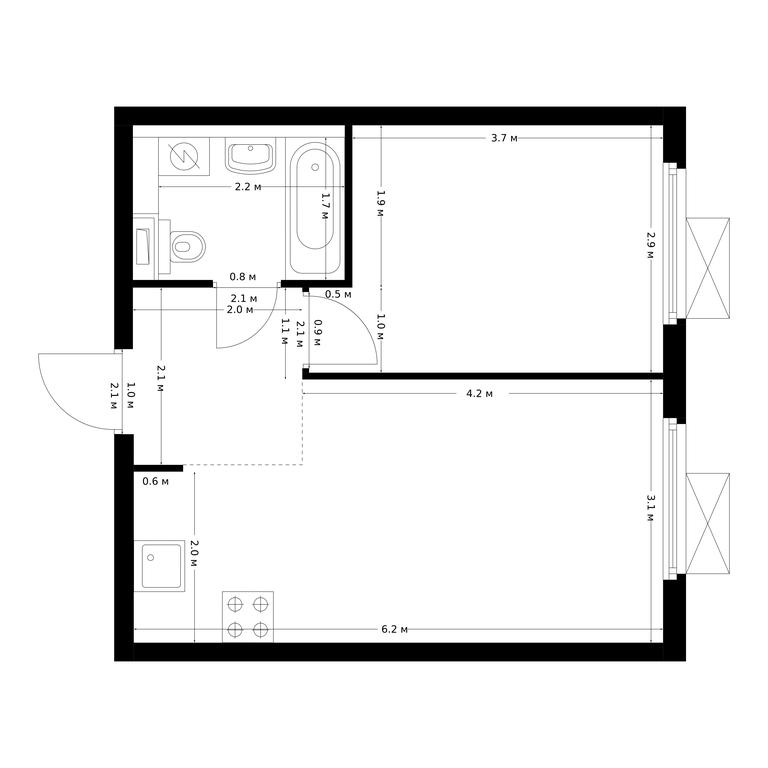 Продажа 1-комн. квартиры, 35,4 м² в ЖК «Ютаново», улица Газопровод, 6Гс31, Москва, Россия #1 Продажа 1-комн. квартиры, 35,4 м² в ЖК «Ютаново», улица Газопровод, 6Гс31, Москва, Россия #1