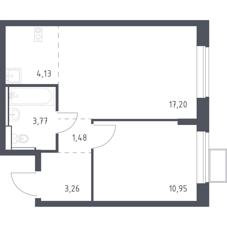 Apartment Sale, 40.79 sq. m. at Egorovo Park, 1-y kvartal, posyolok Zhilino-1, Lubertsy City District, Moscow Region, Russia #1 Apartment Sale, 40.79 sq. m. at Egorovo Park, 1-y kvartal, posyolok Zhilino-1, Lubertsy City District, Moscow Region, Russia #1