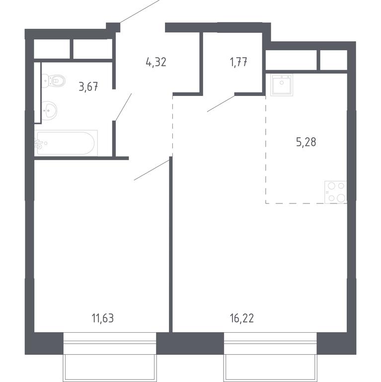 Apartment Sale, 42.89 sq. m. at Novograd Pavlino, Kosinskoye shosse, 2, Novoye Pavlino Microdistrict, Balashikha, Moscow Region, Russia #1