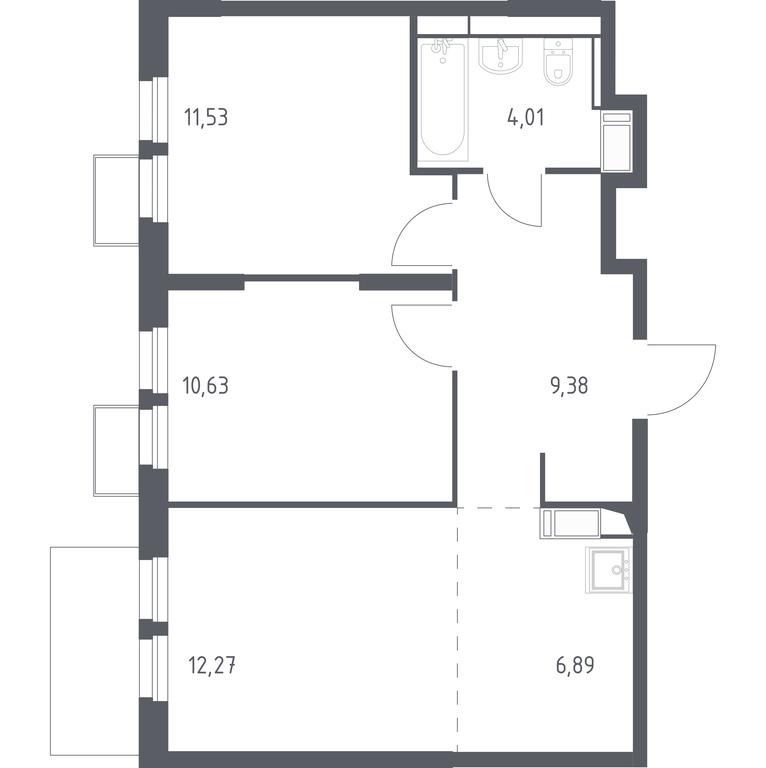 1-BD Apartment Sale, 54.71 sq. m. at Bolshoe Putilkovo, Prostornaya ulitsa, 1, Putilkovo Village, Krasnogorsk City District, Moscow Region, Russia #1