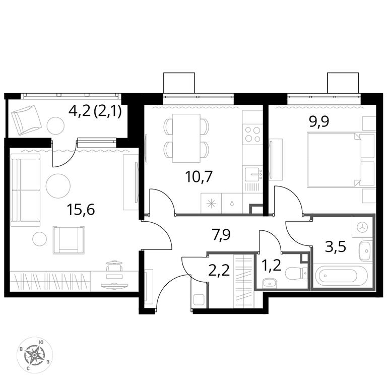 2-BD Apartment Sale, 53.3 sq. m. at Pervyi Lermontovskiy, zhiloy kompleks 1-y Lermontovskiy, Lyubertsy, Moscow Region, Russia #1 2-BD Apartment Sale, 53.3 sq. m. at Pervyi Lermontovskiy, zhiloy kompleks 1-y Lermontovskiy, Lyubertsy, Moscow Region, Russia #1