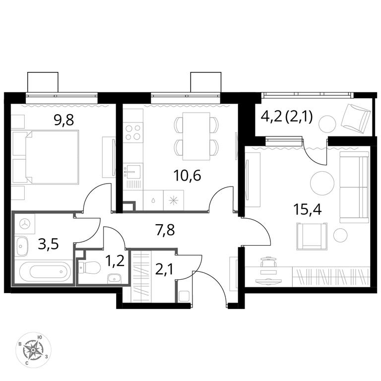 2-BD Apartment Sale, 52.6 sq. m. at Pervyi Lermontovskiy, zhiloy kompleks 1-y Lermontovskiy, Lyubertsy, Moscow Region, Russia #1 2-BD Apartment Sale, 52.6 sq. m. at Pervyi Lermontovskiy, zhiloy kompleks 1-y Lermontovskiy, Lyubertsy, Moscow Region, Russia #1