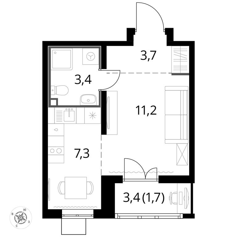 Apartment Sale, 27.4 sq. m. at Pervyi Lermontovskiy, zhiloy kompleks 1-y Lermontovskiy, Lyubertsy, Moscow Region, Russia #1 Apartment Sale, 27.4 sq. m. at Pervyi Lermontovskiy, zhiloy kompleks 1-y Lermontovskiy, Lyubertsy, Moscow Region, Russia #1