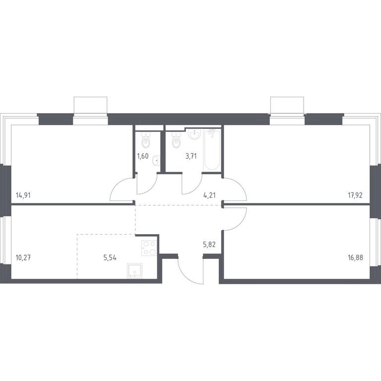 2-BD Apartment Sale, 80.86 sq. m. at Kvartal Zapadnyj, kvartal № 76, Marushkinskoye Settlement, Moscow, Russia #1 2-BD Apartment Sale, 80.86 sq. m. at Kvartal Zapadnyj, kvartal № 76, Marushkinskoye Settlement, Moscow, Russia #1