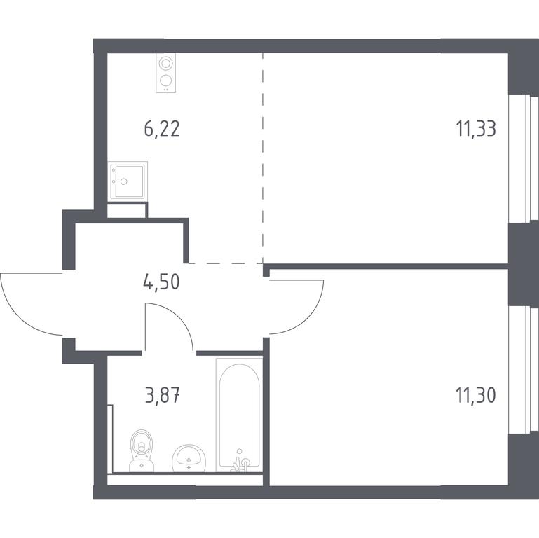 Apartment Sale, 37.22 sq. m. at Kvartal Marino, kvartal № 175, 1с1, Filimonkovskoye Municipal Formation, Moscow, Russia #1