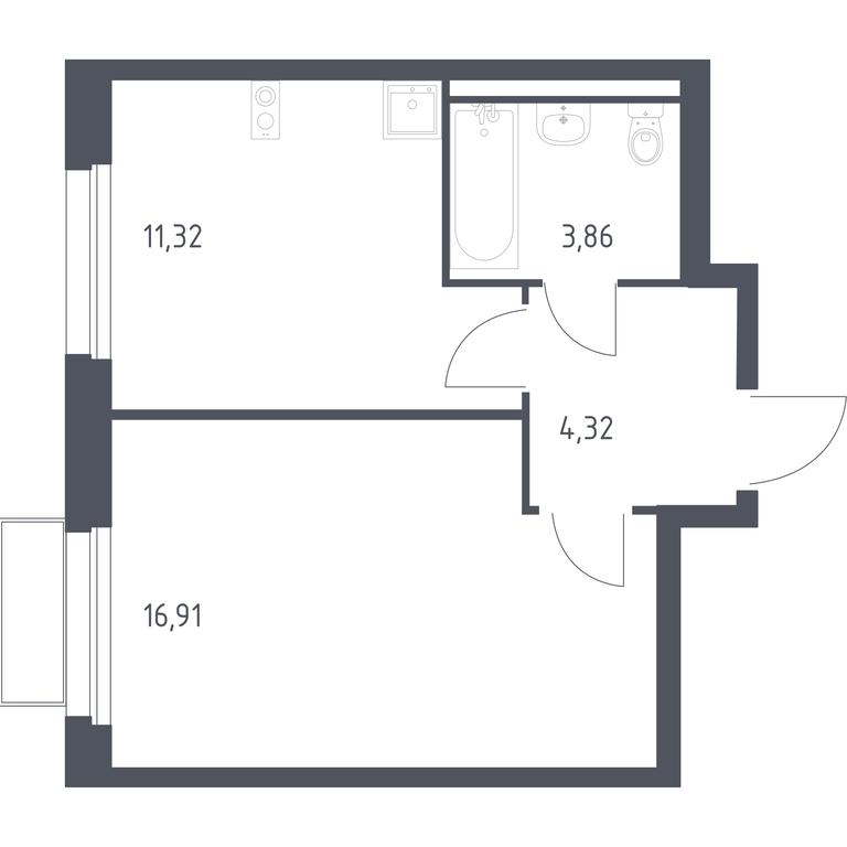 Apartment Sale, 36.41 sq. m. at Kvartal Marino, kvartal № 175, 1с1, Filimonkovskoye Municipal Formation, Moscow, Russia #1 Apartment Sale, 36.41 sq. m. at Kvartal Marino, kvartal № 175, 1с1, Filimonkovskoye Municipal Formation, Moscow, Russia #1