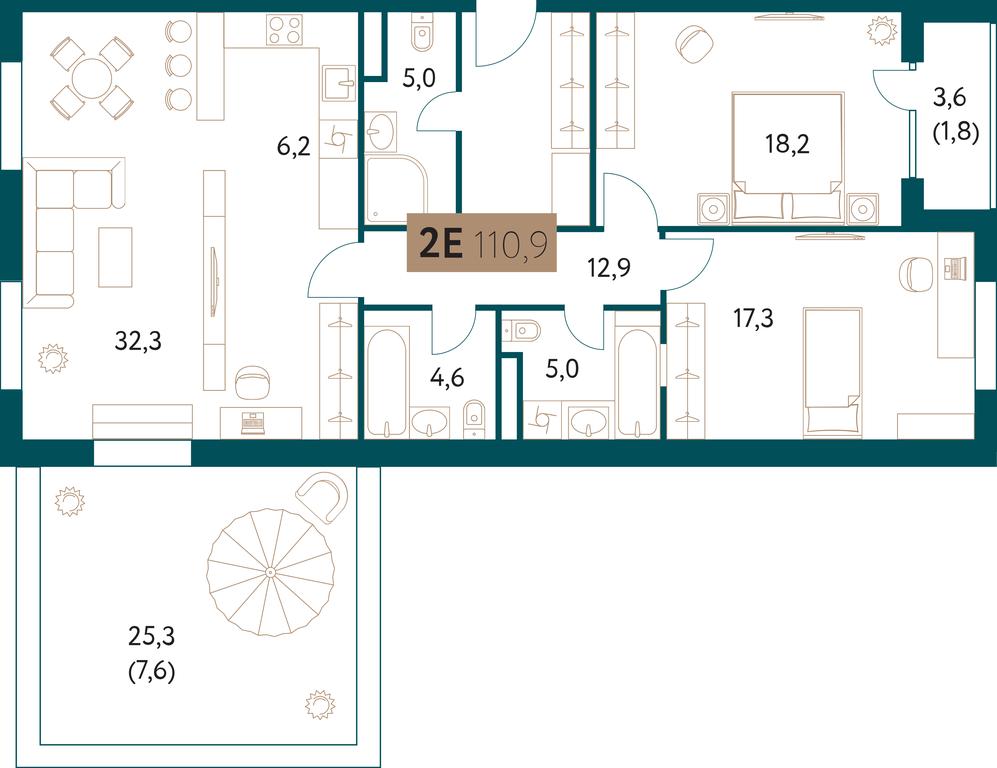2-BD Apartment Sale, 110.6 sq. m. at Nastoiashchee, Vinnitskaya Street, 8к2, Moscow, Russia #1 2-BD Apartment Sale, 110.6 sq. m. at Nastoiashchee, Vinnitskaya Street, 8к2, Moscow, Russia #1