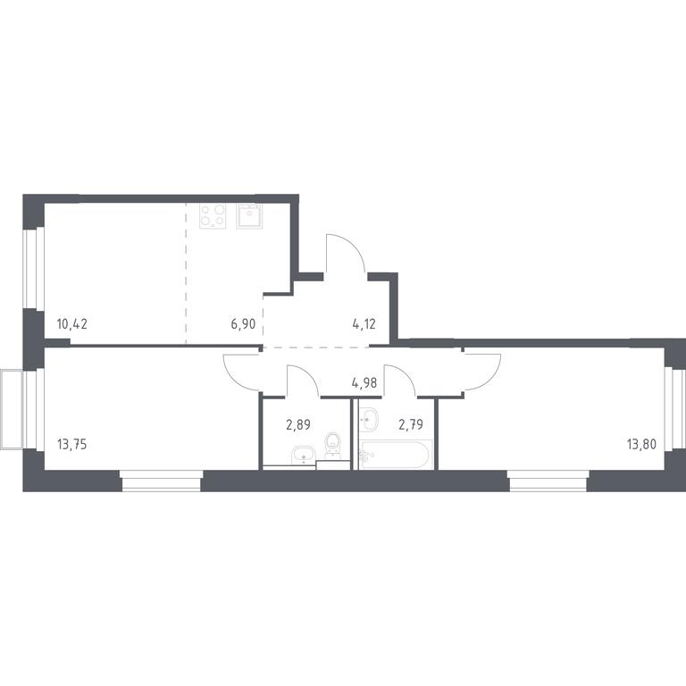 1-BD Apartment Sale, 59.65 sq. m. at Novoe Vnukovo, kvartal № 38, Kokoshkino Settlement, Moscow, Russia #1 1-BD Apartment Sale, 59.65 sq. m. at Novoe Vnukovo, kvartal № 38, Kokoshkino Settlement, Moscow, Russia #1