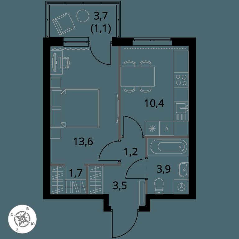 1-BD Apartment Sale, 35.4 sq. m. at 1 Izmajlovskij, Montazhnaya Street, 8с13, Moscow, Russia #1 1-BD Apartment Sale, 35.4 sq. m. at 1 Izmajlovskij, Montazhnaya Street, 8с13, Moscow, Russia #1