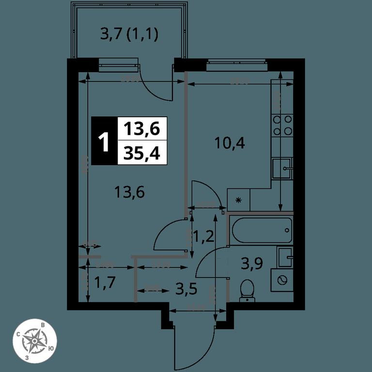 1-BD Apartment Sale, 35.4 sq. m. at 1 Izmajlovskij, Montazhnaya Street, 8с13, Moscow, Russia #2 1-BD Apartment Sale, 35.4 sq. m. at 1 Izmajlovskij, Montazhnaya Street, 8с13, Moscow, Russia #2
