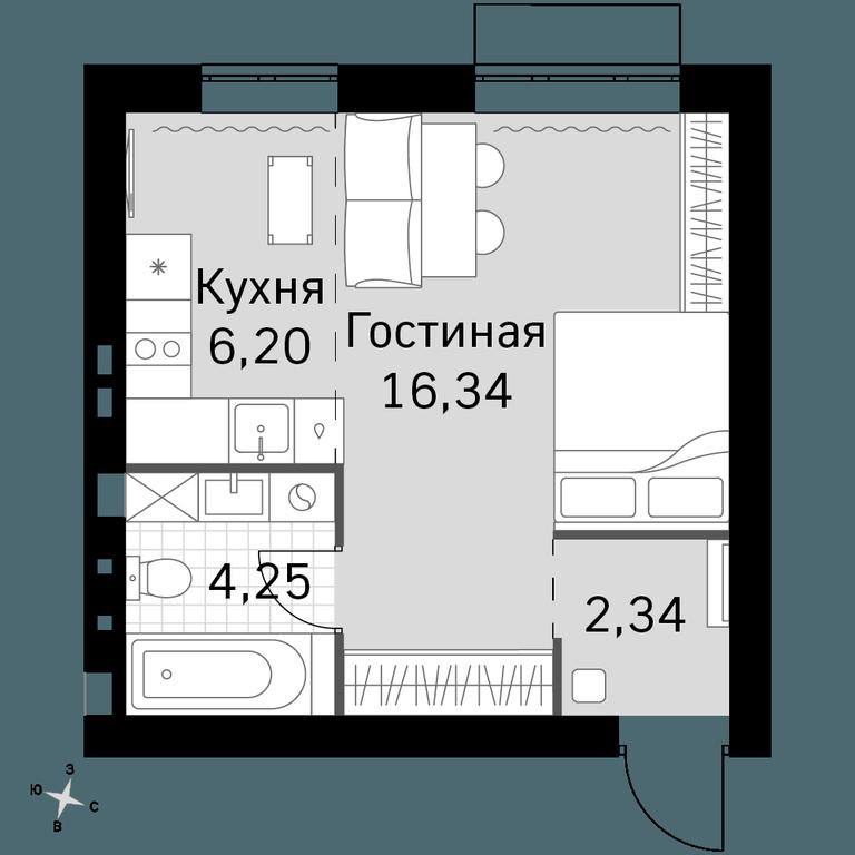 Apartment Sale, 29.13平方米 at Zhavoronki Club, zhiloy kompleks Akkord Smart-kvartal, Mitkino Village, Odintsovskiy City District, Moscow Region, Russia #1 Apartment Sale, 29.13平方米 at Zhavoronki Club, zhiloy kompleks Akkord Smart-kvartal, Mitkino Village, Odintsovskiy City District, Moscow Region, Russia #1
