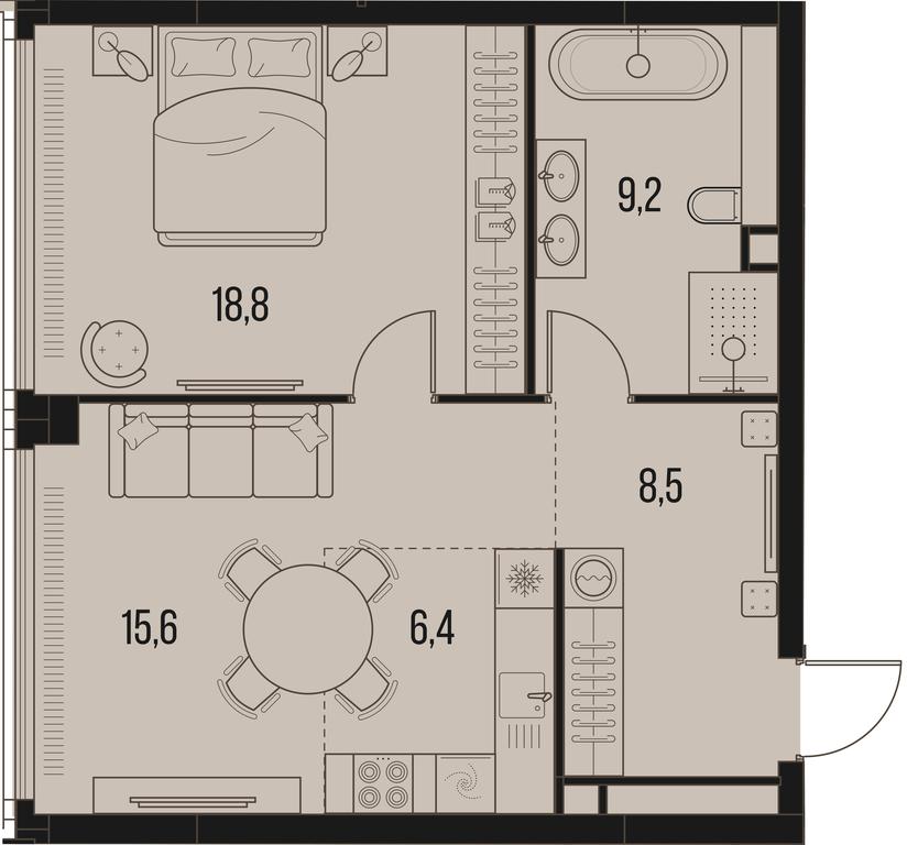 1-BD Apartment Sale, 58.5 sq. m. at High Life, Letnikovskaya Street, 11/10с1, Moscow, Russia #1 1-BD Apartment Sale, 58.5 sq. m. at High Life, Letnikovskaya Street, 11/10с1, Moscow, Russia #1