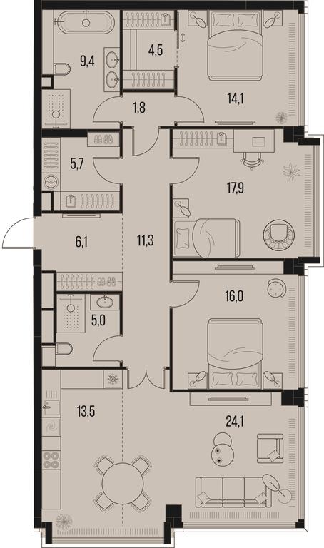 3-BD Apartment Sale, 129.4 sq. m. at High Life, Letnikovskaya Street, 11/10с1, Moscow, Russia #1 3-BD Apartment Sale, 129.4 sq. m. at High Life, Letnikovskaya Street, 11/10с1, Moscow, Russia #1