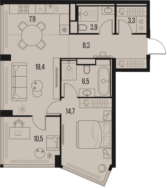 2-BD Apartment Sale, 73.5 sq. m. at High Life, Letnikovskaya Street, 11/10с1, Moscow, Russia #1 2-BD Apartment Sale, 73.5 sq. m. at High Life, Letnikovskaya Street, 11/10с1, Moscow, Russia #1