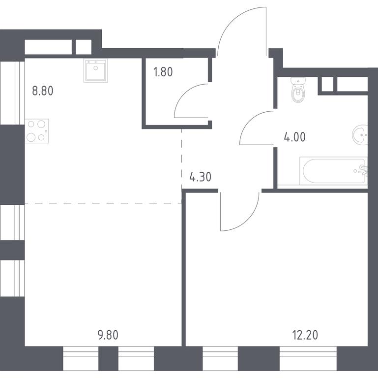 Apartment Sale, 40.9 sq. m. at Kvartal na Vode, Shosseynaya Street, 90с42, Moscow, Russia #1 Apartment Sale, 40.9 sq. m. at Kvartal na Vode, Shosseynaya Street, 90с42, Moscow, Russia #1