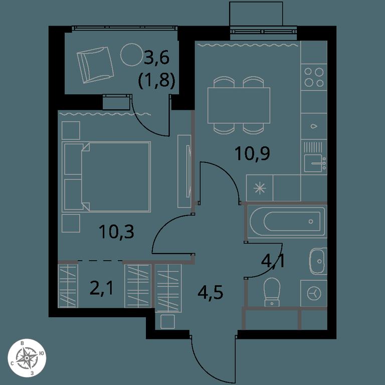 1-BD Apartment Sale, 33.7平方米 at 1 Himkinskij, zhiloy kompleks 1-y Khimkinskiy, kvartal Mezhdunarodny, mikrorayon Klyazma-Starbeyevo, Khimki, Moscow Region, Russia #1 1-BD Apartment Sale, 33.7平方米 at 1 Himkinskij, zhiloy kompleks 1-y Khimkinskiy, kvartal Mezhdunarodny, mikrorayon Klyazma-Starbeyevo, Khimki, Moscow Region, Russia #1