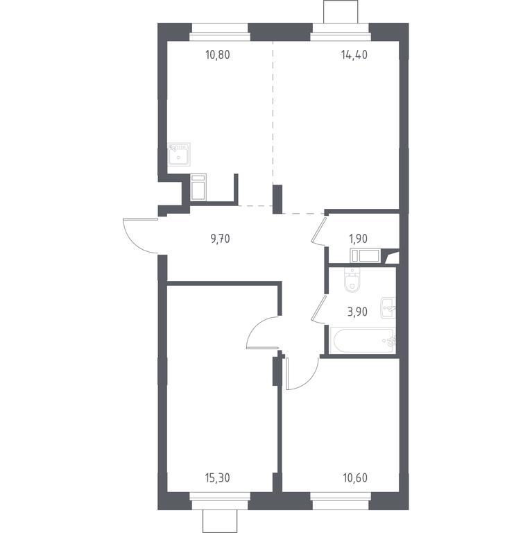 1-BD Apartment Sale, 66.8平方米 at Liubertsy, ulitsa Kamova, 5к1, Lyubertsy, Moscow Region, Russia #1 1-BD Apartment Sale, 66.8平方米 at Liubertsy, ulitsa Kamova, 5к1, Lyubertsy, Moscow Region, Russia #1