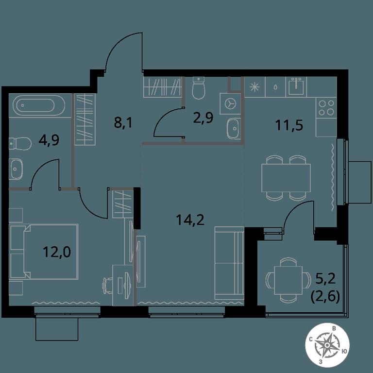 2-BD Apartment Sale, 56.2平方米 at 1 Izmajlovskij, Montazhnaya Street, 8с13, Moscow, Russia #1 2-BD Apartment Sale, 56.2平方米 at 1 Izmajlovskij, Montazhnaya Street, 8с13, Moscow, Russia #1