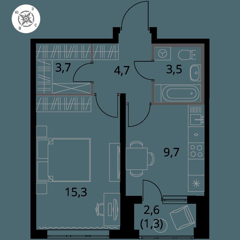 1-BD Apartment Sale, 38.2平方米 at Pervy Donskoj, zhiloy mikrorayon Sapronovo, derevnya Sapronovo, Leninskiy City District, Moscow Region, Russia #1 1-BD Apartment Sale, 38.2平方米 at Pervy Donskoj, zhiloy mikrorayon Sapronovo, derevnya Sapronovo, Leninskiy City District, Moscow Region, Russia #1