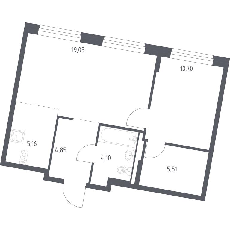 Apartment Sale, 49.37 sq. m. at Kvartal Zapadnyj, kvartal № 76, Marushkinskoye Settlement, Moscow, Russia #1 Apartment Sale, 49.37 sq. m. at Kvartal Zapadnyj, kvartal № 76, Marushkinskoye Settlement, Moscow, Russia #1