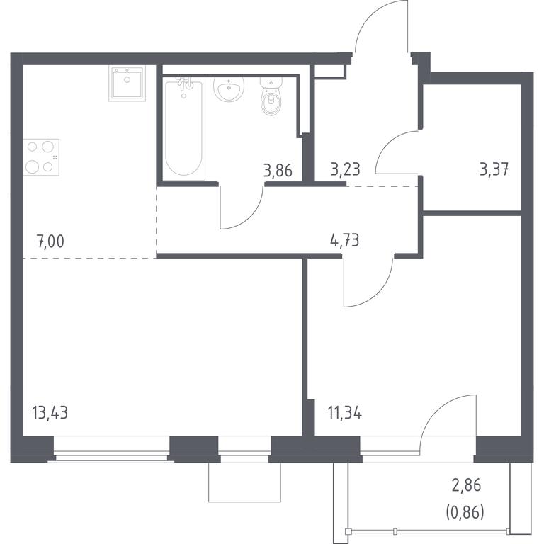 Apartment Sale, 47.82 sq. m. at Kvartal Zapadnyj, kvartal № 76, Marushkinskoye Settlement, Moscow, Russia #1 Apartment Sale, 47.82 sq. m. at Kvartal Zapadnyj, kvartal № 76, Marushkinskoye Settlement, Moscow, Russia #1