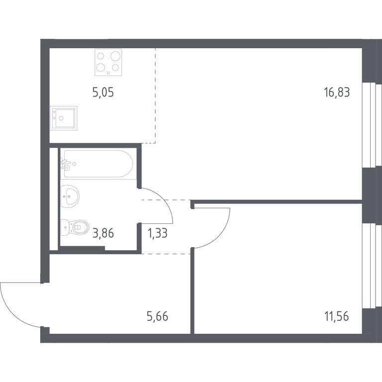 Apartment Sale, 44.29 sq. m. at Kvartal Zapadnyj, kvartal № 76, Marushkinskoye Settlement, Moscow, Russia #1 Apartment Sale, 44.29 sq. m. at Kvartal Zapadnyj, kvartal № 76, Marushkinskoye Settlement, Moscow, Russia #1