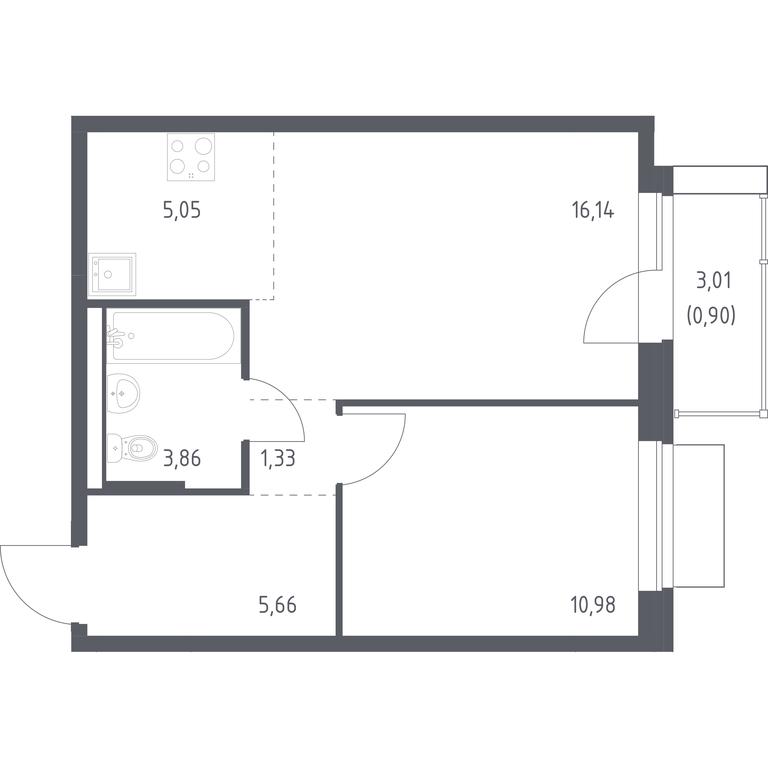 Apartment Sale, 43.92 sq. m. at Kvartal Zapadnyj, kvartal № 76, Marushkinskoye Settlement, Moscow, Russia #1 Apartment Sale, 43.92 sq. m. at Kvartal Zapadnyj, kvartal № 76, Marushkinskoye Settlement, Moscow, Russia #1