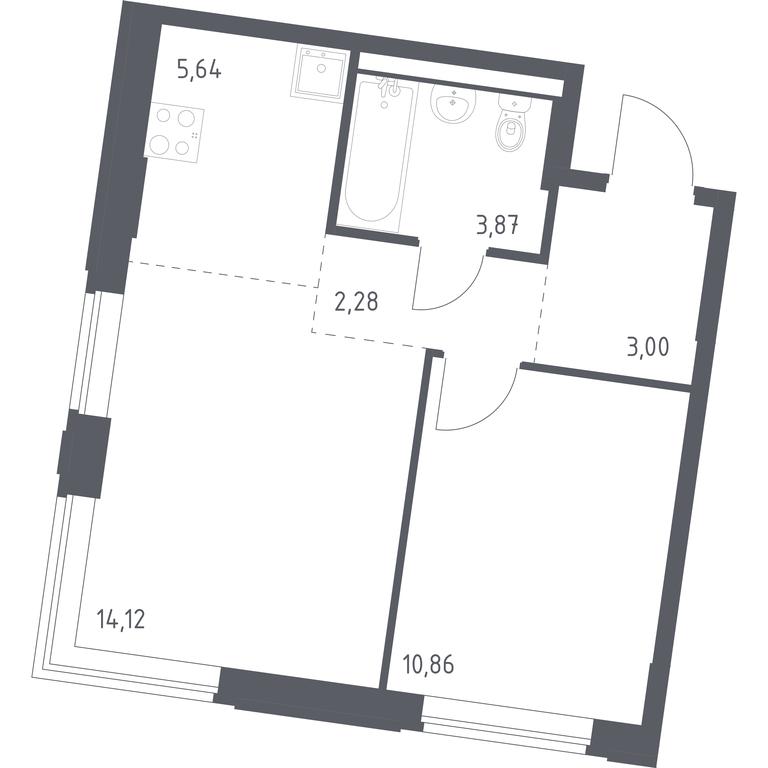 Apartment Sale, 39.77平方米 at Kvartal Zapadnyj, kvartal № 76, Marushkinskoye Settlement, Moscow, Russia #1 Apartment Sale, 39.77平方米 at Kvartal Zapadnyj, kvartal № 76, Marushkinskoye Settlement, Moscow, Russia #1