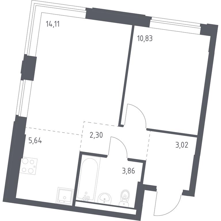 Apartment Sale, 39.76平方米 at Kvartal Zapadnyj, kvartal № 76, Marushkinskoye Settlement, Moscow, Russia #1 Apartment Sale, 39.76平方米 at Kvartal Zapadnyj, kvartal № 76, Marushkinskoye Settlement, Moscow, Russia #1