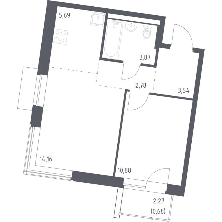 Apartment Sale, 41.58 sq. m. at Kvartal Zapadnyj, kvartal № 76, Marushkinskoye Settlement, Moscow, Russia #1 Apartment Sale, 41.58 sq. m. at Kvartal Zapadnyj, kvartal № 76, Marushkinskoye Settlement, Moscow, Russia #1