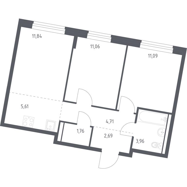 1-BD Apartment Sale, 52.72 sq. m. at Kvartal Zapadnyj, kvartal № 76, Marushkinskoye Settlement, Moscow, Russia #1 1-BD Apartment Sale, 52.72 sq. m. at Kvartal Zapadnyj, kvartal № 76, Marushkinskoye Settlement, Moscow, Russia #1