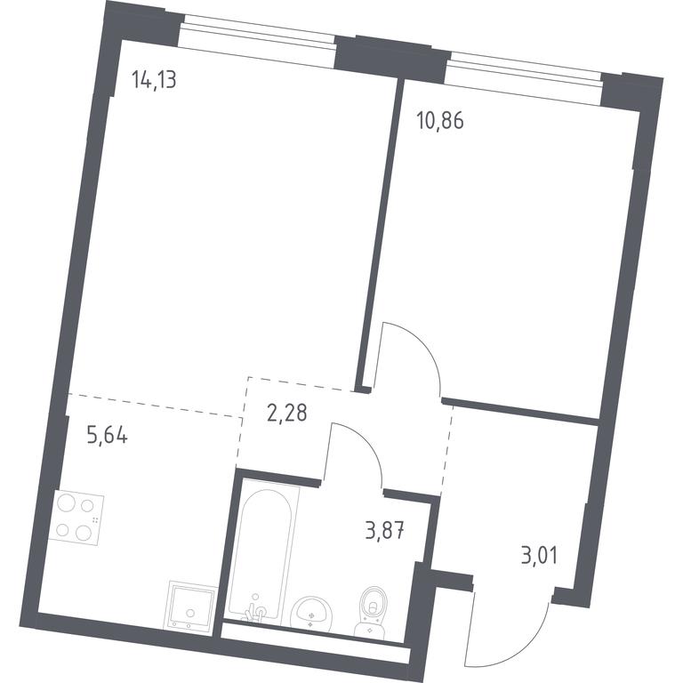 Apartment Sale, 39.79 sq. m. at Kvartal Zapadnyj, kvartal № 76, Marushkinskoye Settlement, Moscow, Russia #1 Apartment Sale, 39.79 sq. m. at Kvartal Zapadnyj, kvartal № 76, Marushkinskoye Settlement, Moscow, Russia #1