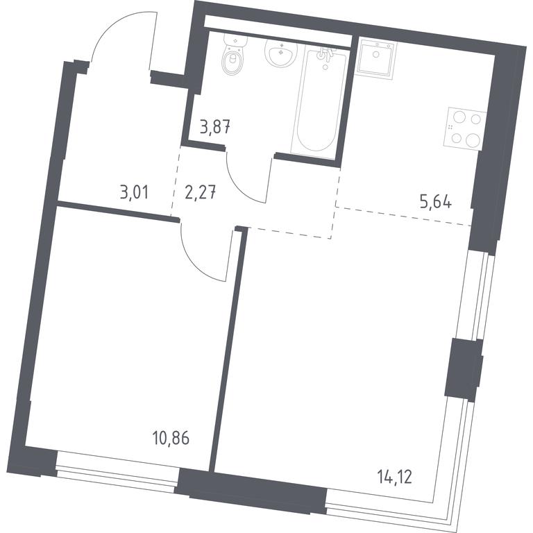 Apartment Sale, 39.77 sq. m. at Kvartal Zapadnyj, kvartal № 76, Marushkinskoye Settlement, Moscow, Russia #1 Apartment Sale, 39.77 sq. m. at Kvartal Zapadnyj, kvartal № 76, Marushkinskoye Settlement, Moscow, Russia #1