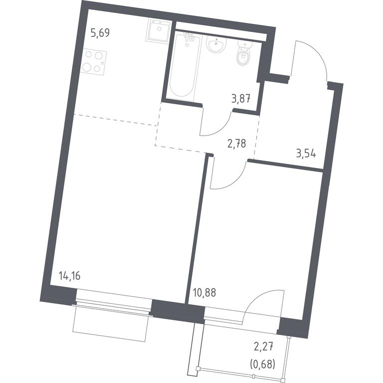Apartment Sale, 41.6 sq. m. at Kvartal Zapadnyj, kvartal № 76, Marushkinskoye Settlement, Moscow, Russia #1 Apartment Sale, 41.6 sq. m. at Kvartal Zapadnyj, kvartal № 76, Marushkinskoye Settlement, Moscow, Russia #1