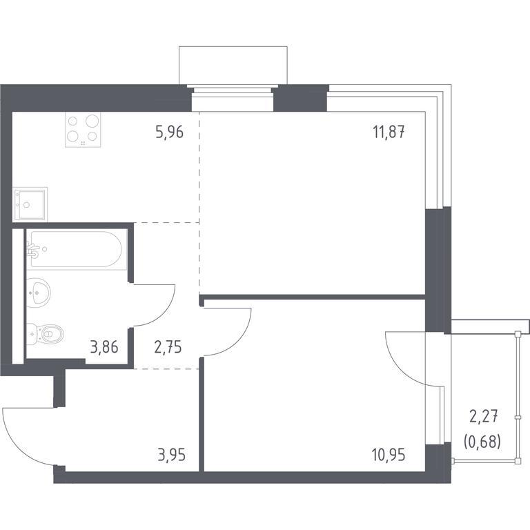 Apartment Sale, 40.02 sq. m. at Kvartal Zapadnyj, kvartal № 76, Marushkinskoye Settlement, Moscow, Russia #1
