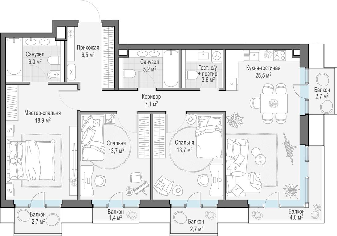 2-BD Apartment Sale, 103.7 sq. m. at Tishinskiy bulvar, Gruzinsky Val Street, 10, Moscow, Russia #1 2-BD Apartment Sale, 103.7 sq. m. at Tishinskiy bulvar, Gruzinsky Val Street, 10, Moscow, Russia #1